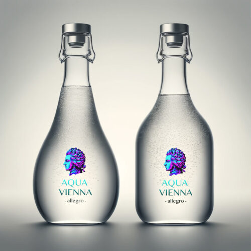 Aqua Vienna Allegro – premium glass water bottles with elegant swing top design, reflecting Viennese flair