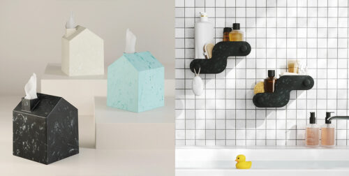 Recycled materials applications in Umbra bathroom accessories made with Ocean Material®